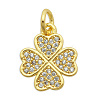Brass Micro Pave Clear Cubic Zirconia Charms KK-N241-LA822-2-NR-1