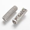 Brass Micro Pave Clear Cubic Zirconia European Bead ZIRC-N025-58-2
