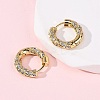 Brass Micro Pave Clear Cubic Zirconia Twist Hoop Earrings EJEW-K267-15G-3
