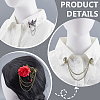 3Pcs 3 Styles Gothic Style Alloy Rhinestone Hanging Chain Brooches JEWB-GA0001-46-3