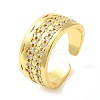 Brass Micro Pave Cubic Zirconia Cuff Rings RJEW-P102-05G-1