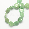 Flat Round Gemstone Natural Green Aventurine Stone Beads Strands G-S110-14mm-08-2