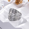 304 Stainless Steel Open Cuff Rings for Women RJEW-F174-04P-3