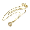 Brass Clear Cubic Zirconia Pendant Necklaces for Women NJEW-A039-02C-G-4