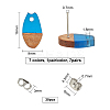 Transparent Resin & Walnut Wood Stud Earring Findings MAK-OC0001-002-2