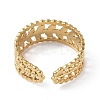 Ion Plating(IP) 304 Stainless Steel Leafy Branch Open Cuff Ring for Women LS-RJEW-C046-02G-3