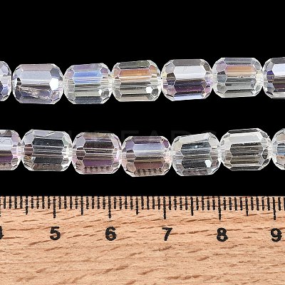 Electroplate Transparent Column Glass Beads Strands EGLA-A043-02-AB04-1