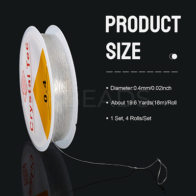 4 Rolls Round Crystal Elastic Stretch Thread EW-TA0001-09A-1