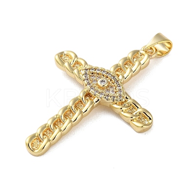 Brass Micro Pave Clear Cubic Zirconia Pendants KK-A212-06B-G-1