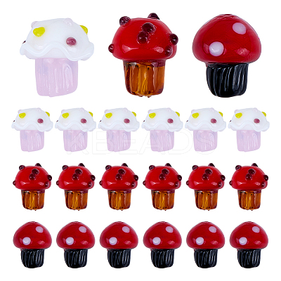 24Pcs 3 Styles Handmade Bumpy Lampwork Beads LAMP-DR0001-11-1