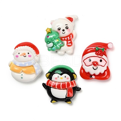 Christmas Opaque Resin Cabochons CRES-I047-01-1