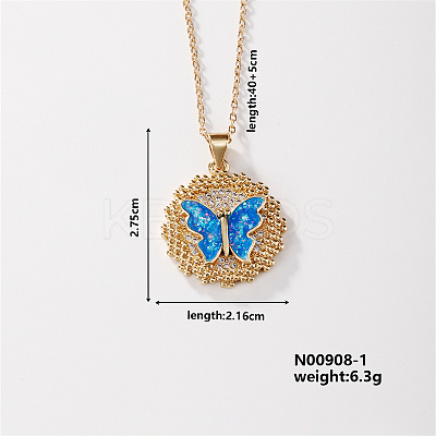 Cute Brass Micro Pave Clear Cubic Zirconia Pendant Necklaces for Women RS8490-5-1