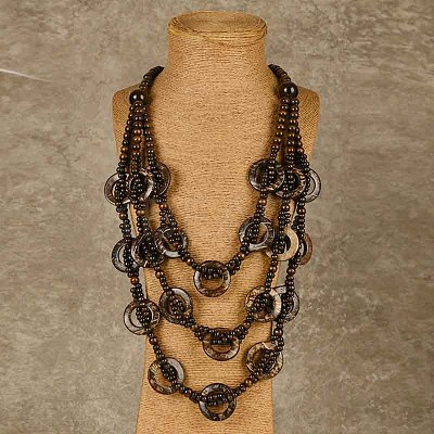 Bohemian Style Natural Coconut Beaded 3 Layer Necklaces for Women FS-WGFADBE-09-1