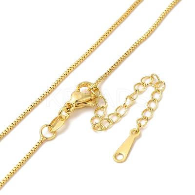 Brass Box Chain Necklaces NJEW-B119-04G-1