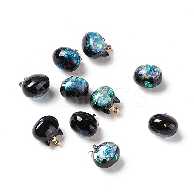 Sparkle Opaque Resin Charms RESI-E019-01G-02-1