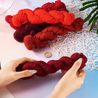 5 Skeins 5 Colors Red Color Theme Acrylic Fiber Yarn OCOR-TA0003-19A-1