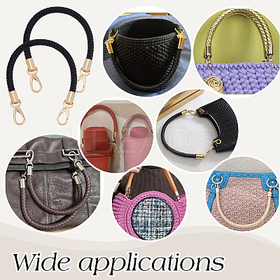 Imitation Leather Braided Round Cord Bag Handles with Zinc Alloy Clasps FIND-WH0126-941B-01-1