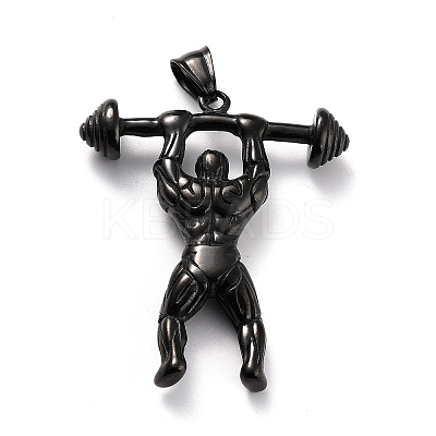 304 Stainless Steel Big Pendants STAS-O117-77B-1
