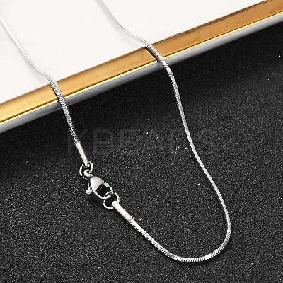 Tarnish Resistant 304 Stainless Steel Snake Chain Necklace Making STAS-P045-18P-1