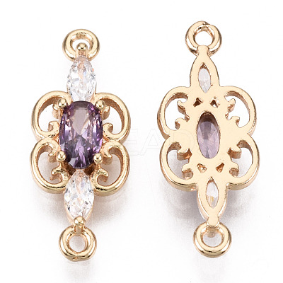 Brass Micro Pave Cubic Zirconia Links Connectors KK-R111-008-A03-1