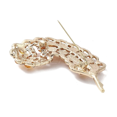 Leaf Alloy Pave Acrylic Rhinestone Brooch LS-JEWB-C029-17B-1