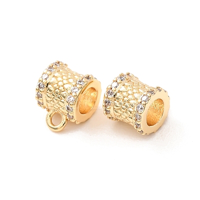 Brass Micro Pave Cubic Zirconia Tube Bails KK-F942-15G-1