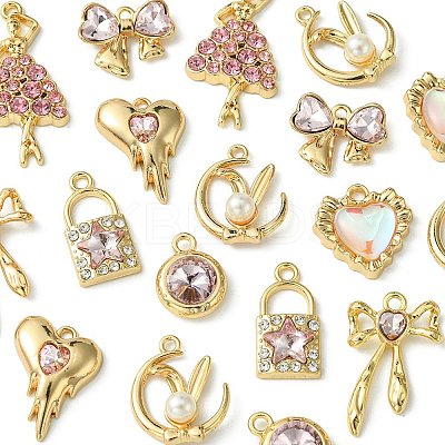 18Pcs 8 Styles Alloy Glass & Resin Pendants DIY-FS0005-36-1