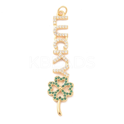 Eco-Friendly Brass Micro Pave Cubic Zirconia Pendants KK-K268-37G-1