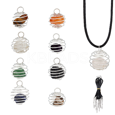 DIY Gemstone Cage Necklace Making Kit DIY-HY0001-34-1