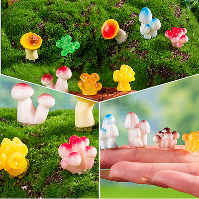 36Pcs 9 Styles Microlandscape Simulation Mushroom Pot Gardening for Doll RESI-SP0001-33-1