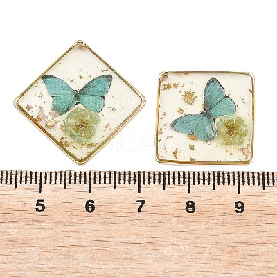 Transparent Epoxy Resin & Printed Pendants KK-F074-01D-1