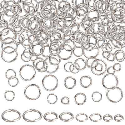 800Pcs 4 Styles 304 Stainless Steel Open Jump Rings STAS-BBC0002-91-1