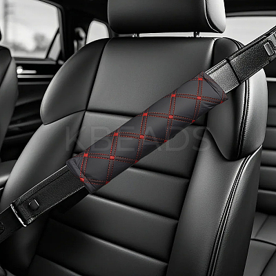 4Pcs PU Imitation Leather Universal Car Seat Belt Pads AJEW-CL0001-96B-1