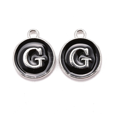 Platinum Plated Alloy Charms LS-ENAM-S118-02G-P-1