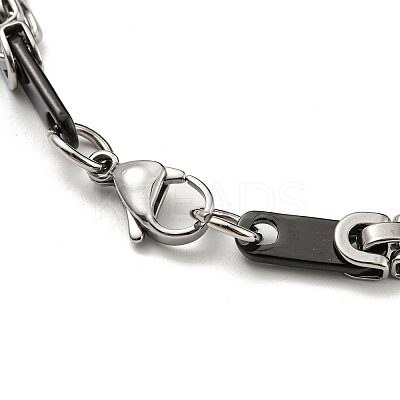 Two Tone 201 Stainless Steel Oval Link Chain Bracelet BJEW-B078-44BP-1
