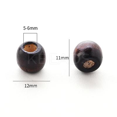 Coconut Brown Barrel Natural Wood Beads X-WOOD-S030-08-LF-1