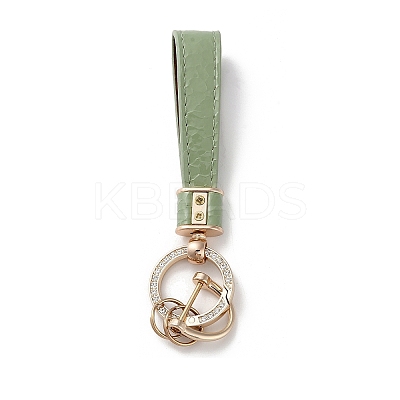 Microfiber & Zinc Alloy & Crystal Rhinestone Keychain LS-KEYC-G062-01E-1