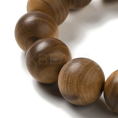 18mm Round Wood Beaded Stretch Bracelets BJEW-B080-10B-1