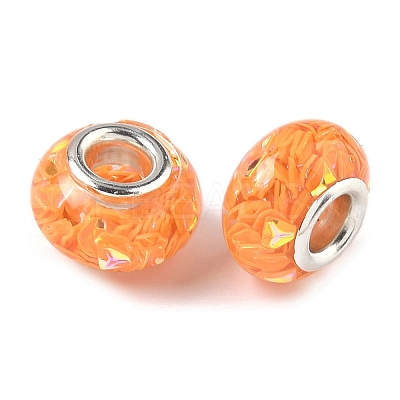Transparent Resin Rondelle European Beads LS-RESI-S023-21-1