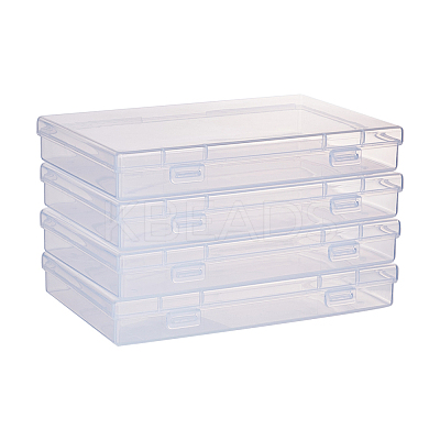 Wholesale BENECREAT 4Pcs Rectangle PP Plastic Bead Storage Container 