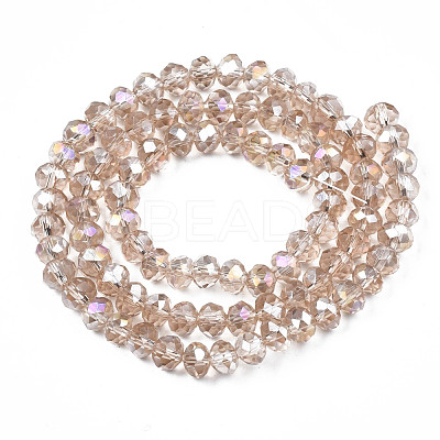 Electroplate Glass Beads Strands EGLA-A034-T6mm-B24-1