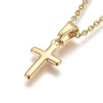 304 Stainless Steel Pendant Necklaces NJEW-F275-01G-1