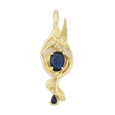 Brass Micro Pave Cubic Zirconia Pendants KK-D317-131G-1