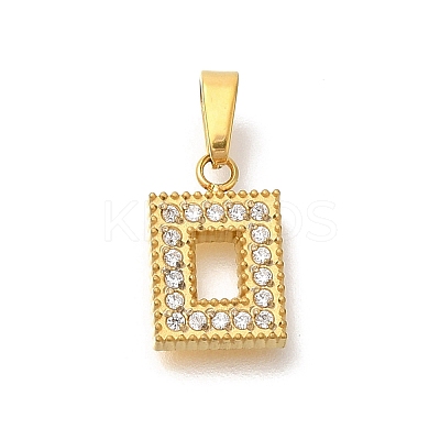 Ion Plating(IP) 304 Stainless Steel Micro Pave Cubic Zirconia Pendants STAS-H228-04G-01-1