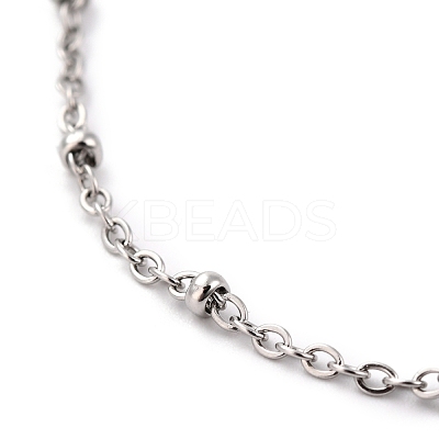 Tarnish Resistant 304 Stainless Steel Cable Chain Necklaces STAS-O053-29P-1