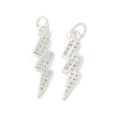 Brass Micro Pave Cubic Zirconia Pendants ZIRC-G163-09S-1