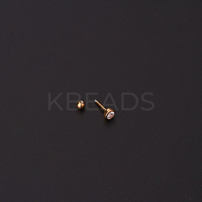 316L Surgical Stainless Steel Micro Pave Clear Cubic Zirconia Cartilage Earrings WG35966-02-1