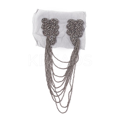 Glass Beaded Hamdmade Fashion Tassel Epaulette AJEW-WH0235-50-1