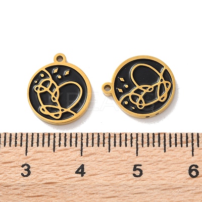 Ion Plating(IP) 304 Stainless Steel Enamel Charms STAS-M102-44G-1