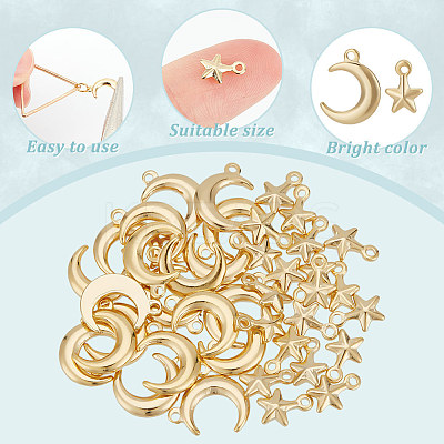 40Pcs 2 Style Brass Charms KK-HY0001-95-1